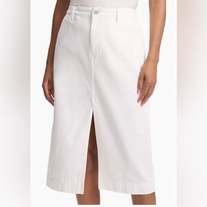 Theory Drape Denim Midi Skirt – Optic White – Size 24 – NWT